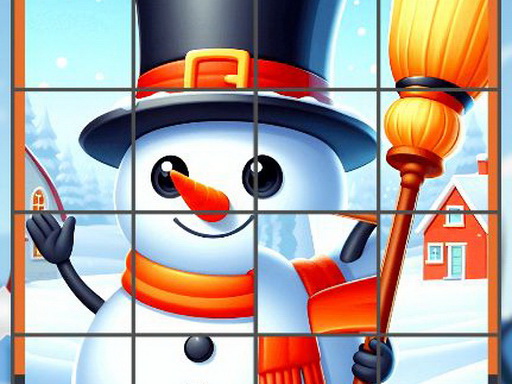 Puzzle du bonhomme de neige joyeux