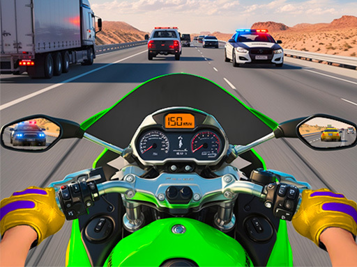 Jeu de course de moto sur autoroute