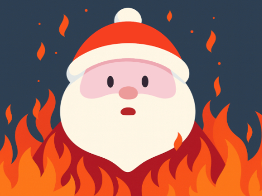 Père Noël en feu