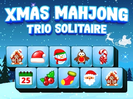 Trio solitaire de mahjong de Noël